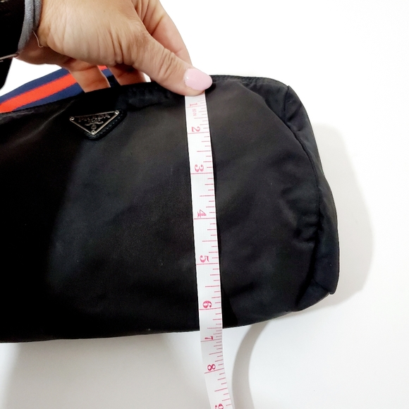 Prada auth black nylon pouch crossbody bag w strap - Picture 10 of 15